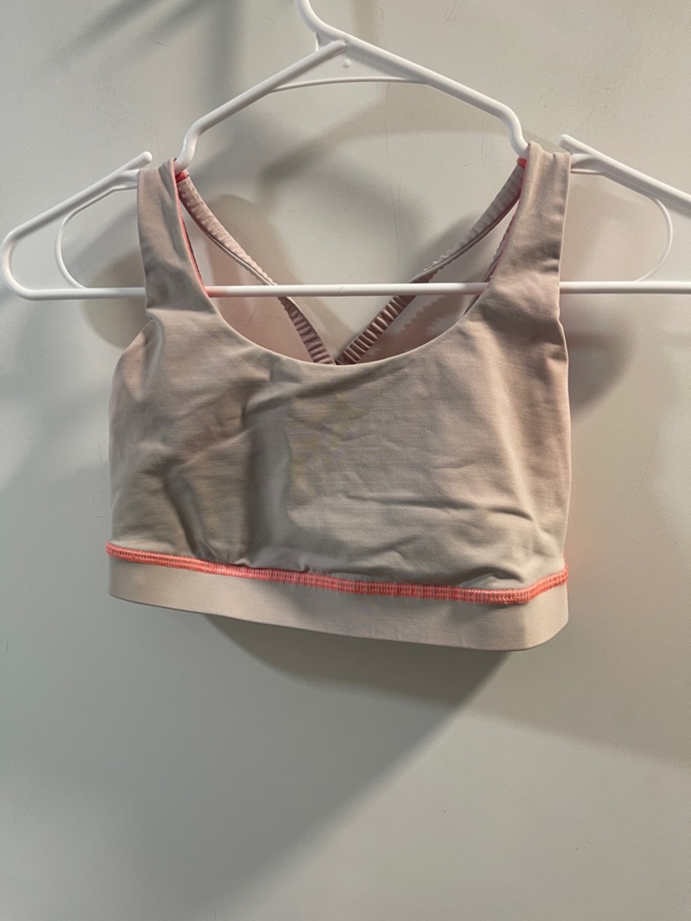 Flawed lululemon athletica Light Pink Sports Bra with Coral Trim